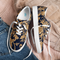 Gold Floral Canvas Shoes